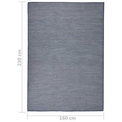vidaXL Градински плоскотъкан килим, 160x230 см, син