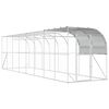 vidaXL Кокошарник срещу стена Сребристо 800 x 200 x 215 см