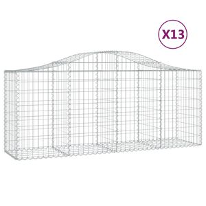 vidaXL Габионни кошници арка 13 бр 200x50x80/100 см поцинковано желязо