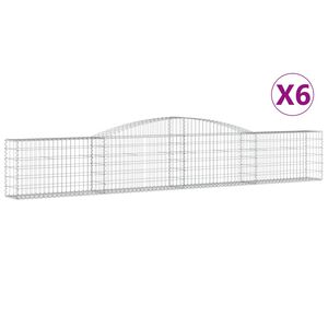 vidaXL Габионни кошници арка 6 бр 400x30x60/80 см поцинковано желязо