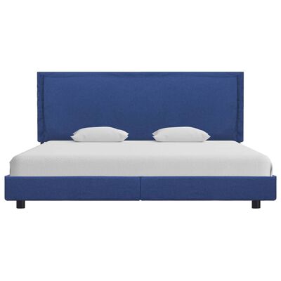 vidaXL Рамка за легло, синя, плат, 180x200 см