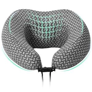 vidaXL Пътна възглавница за врата Сиво Мемори пяна 30 x 28 x 14 см