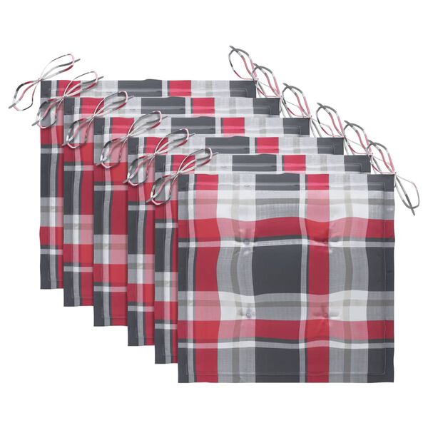 vidaXL Градински трапезни столове, 6 бр, с възглавници, акация масив