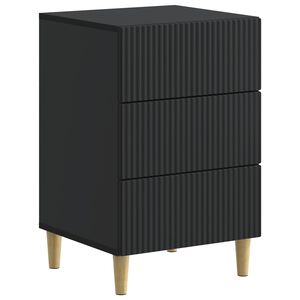 vidaXL Нощен шкаф Черно 43 x 41 x 66,5 см Инженерна дървесина