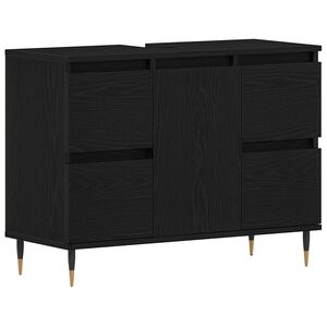 vidaXL Шкаф за мивка в баня Черния дъб 80 x 33 x 60 см