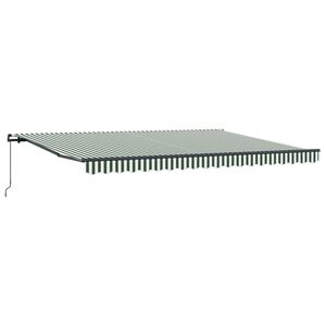 vidaXL Прибираща се тента Зелен и бял 450 &times; 300 cm