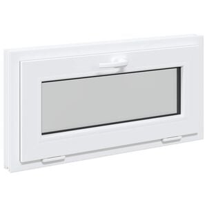 vidaXL Прозорец за мазе RISOR 80 x 40 cm PVC и стъкло Бяло