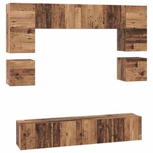 vidaXL Комплект ТВ шкаф 8 бр. 80 x 30 x 30 см Старо дърво