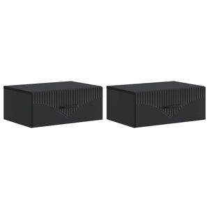 vidaXL Спален шкаф с монтаж на стена 2 pcs Черно 49 x 34,5 x 20 см