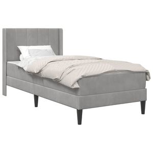 vidaXL Рамка за легло с матрак Светлосиво 80 x 200 cm Кадифе