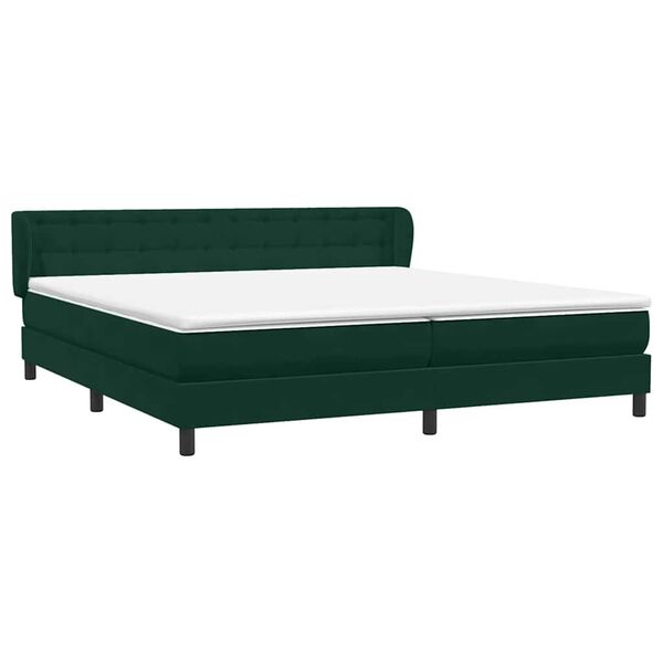 vidaXL Box Spring легло с матраци Тъмнозелено 180x210 cm кадифе