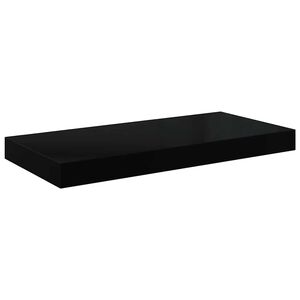 vidaXL Окачен стенен рафт, черен гланц, 50x23,5x3,8 см, МДФ