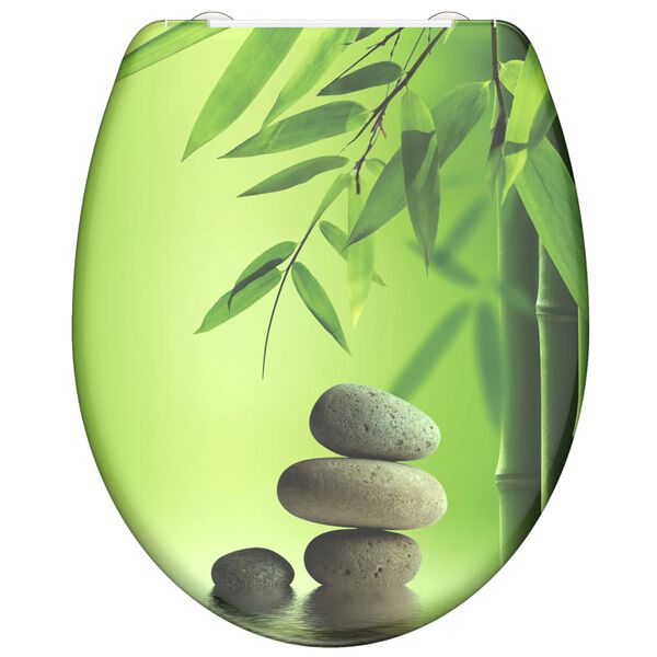 SCH&Uuml;TTE Дуропласт тоалетна седалка с меко затваряне GREEN GARDEN принт