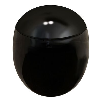 Окачена тоалетна чиния с яйцевидна форма, черна