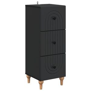 vidaXL Чекмеджетен шкаф Черно 33 x 34,5 x 90 см Инженерна дървесина