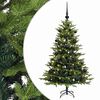 vidaXL Изкуствена коледна елха с топки 150 см 150 LED светодиода