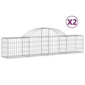 vidaXL Габионни кошници арка 2 бр 200x30x40/60 см поцинковано желязо