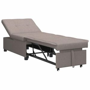 vidaXL Разтегателен диван с матрак Таупе 194 x 50 x 82 см текстил