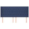 vidaXL Горна табла за легло с уши, синя, 203x16x118/128 см, плат