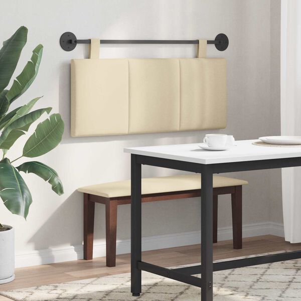 vidaXL Висяща табла Монтиране на стена Крем 110 x 55 x 5 см текстил