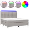 vidaXL Боксспринг легло с матрак и LED, светлосиво, 160x200 см, плат