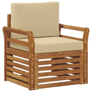 vidaXL Външен диван Солидно акациево дърво и полиестер Натурално