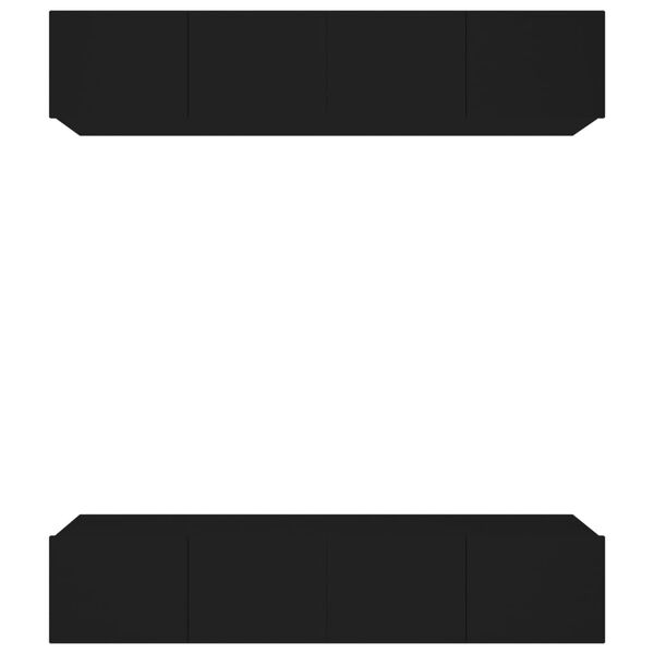 vidaXL ТB шкафове, 4 бр, черни, 80x30x30 см, инженерно дърво