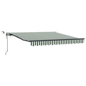 vidaXL Прибираща се тента Зелен и бял 300 x 250 cm Полиестер