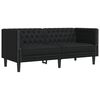 vidaXL Диван Chesterfield с 2 седалки от черна kunstnahast