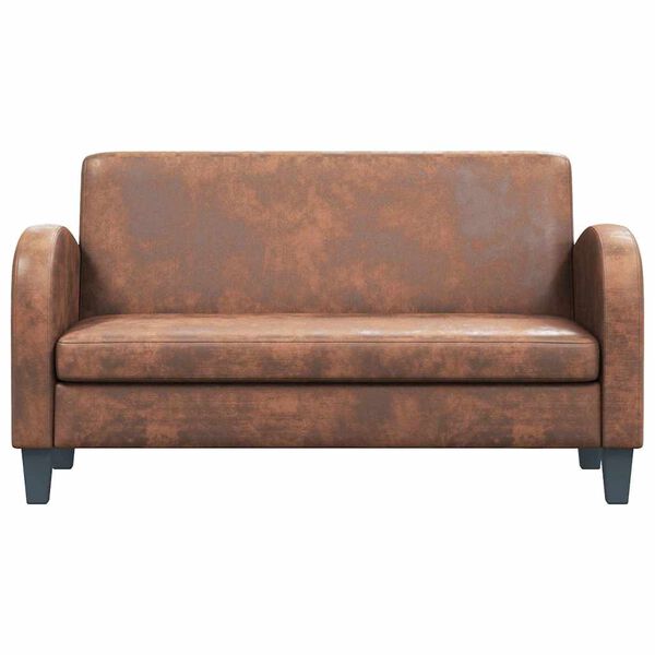 vidaXL Двуместен диван, изкуствен велур, кафяв