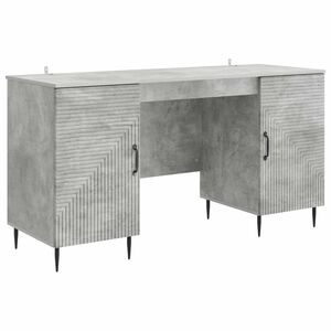 vidaXL Бюро Бетонно сиво 142,5 x 50 x 75 см Инженерна дървесина