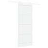 vidaXL Преплъзваща се врата 93 x 232 cm Инженерна дървесина Бяло