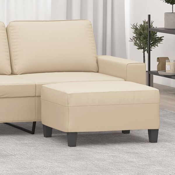 vidaXL Табуретка, кремава, 70x55x41 см, плат микрофибър