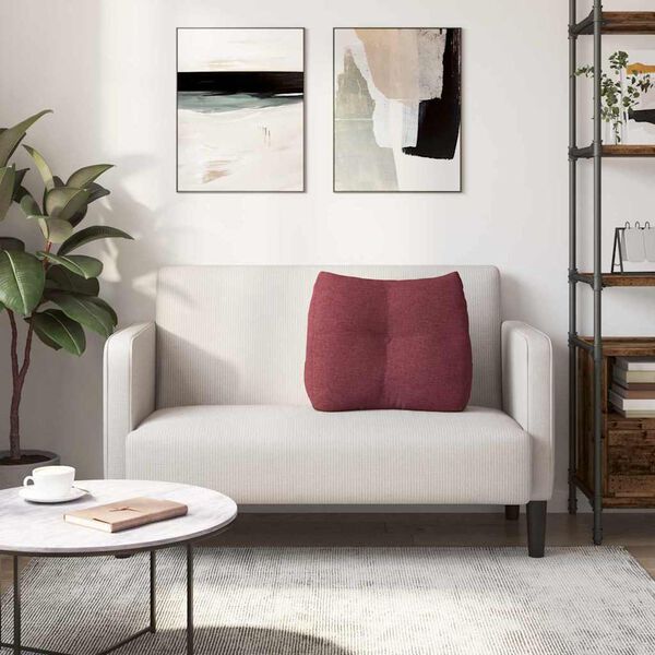 vidaXL Възглавница за гръб Виненочервен 60 x 24 x 50 см текстил