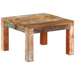 vidaXL Маса за кафе, 55x55x35 см, масивно регенерирано дърво
