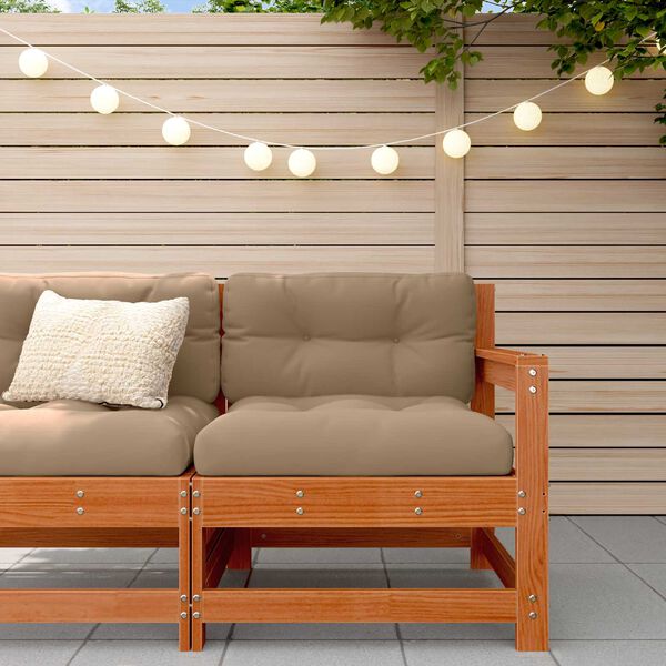 vidaXL Градинен ъглов диван Масивна боровина Восъчен Кафяв