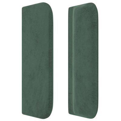 vidaXL Горна табла за легло, тъмнозелена, 147x16x78/88 см, кадифе