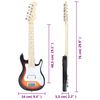 vidaXL Електрическа китара за деца с калъф кафяво и бяло 3/4 30"