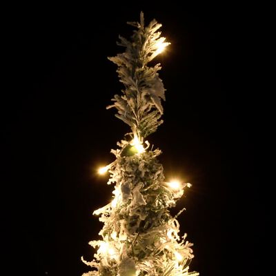 vidaXL Изкуствена коледна елха с флокиран сняг, 50 LED лампи, 120 см