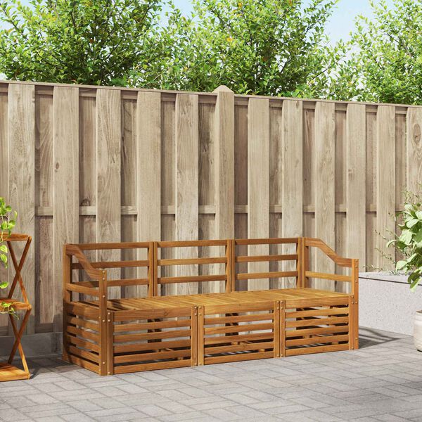 vidaXL Комплекти дивани 3 pcs Естествен Солидно акациево дърво