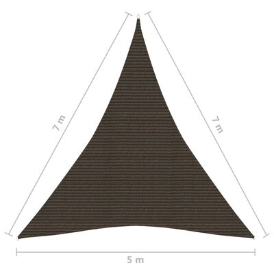 vidaXL Платно-сенник, 160 г/м², кафяво, 5x7x7 м, HDPE