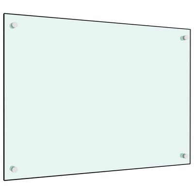 vidaXL Кухненски гръб, бял, 70x50 см, закалено стъкло