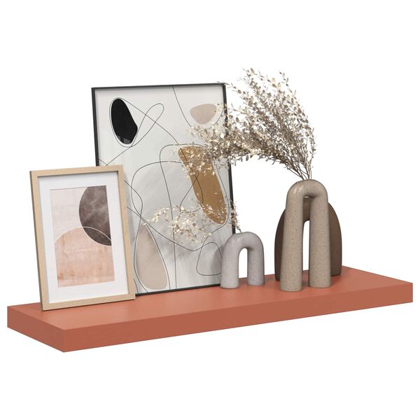 vidaXL Стенен рафт Червено 90 x 23,5 x 4 см Инженерно дърво