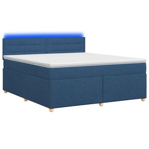 vidaXL Континентално легло с матрак Синьо 180 x 200 cm Текстил