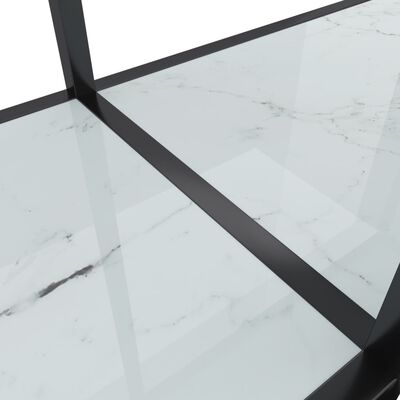vidaXL Конзолна маса, бяла, 180x35x75,5 cм, закалено стъкло