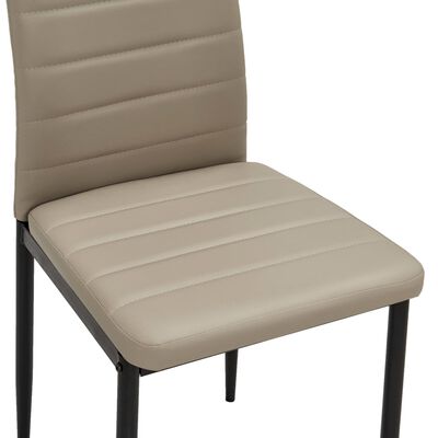 vidaXL Трапезни столове, 4 бр, цвят капучино, изкуствена кожа