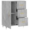 vidaXL Сайдборд, бетонно сив, 69,5x34x90 см, инженерно дърво