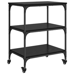 vidaXL Кухненска количка Черния дъб 60 x 41 x 76 см