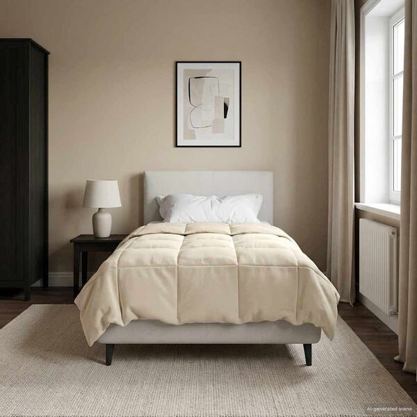 vidaXL Зимен юрган Патичено Крем 135 x 200 cm Микрофибър