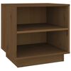 vidaXL Нощно шкафче, меденокафяво, 40x34x40 см, борово дърво масив